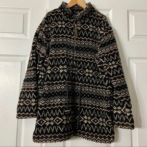 Denim & Co Aztec Zip-up Fleece Jacket